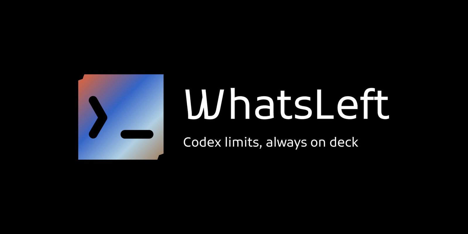 WhatsLeft — Codex limits, always on deck
